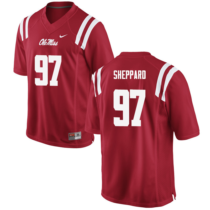 Men Ole Miss Rebels #97 Qaadir Sheppard College Football Jerseys-Red